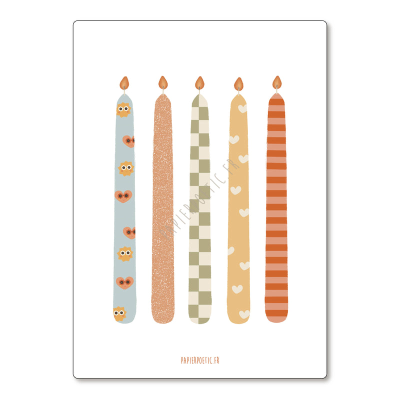 Carte "Bougies sunny"