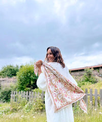 Foulard Delhi Cerisier 100 cm