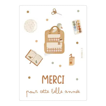 Carte école "Merci pour cette belle année"