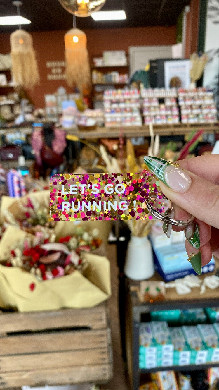 Let's go running ! - Porte-clés à paillettes