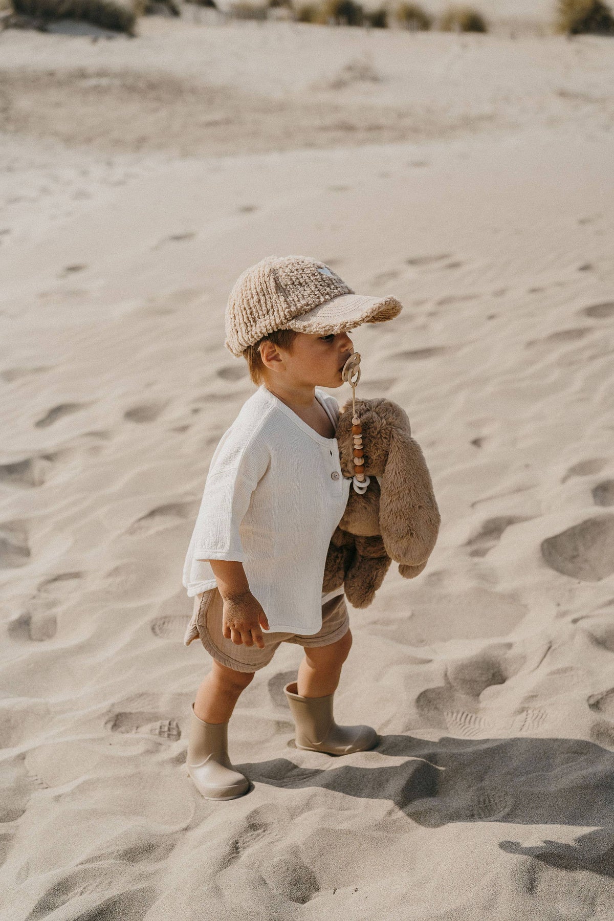 Casquette mi-saison LOVE beige - Enfant