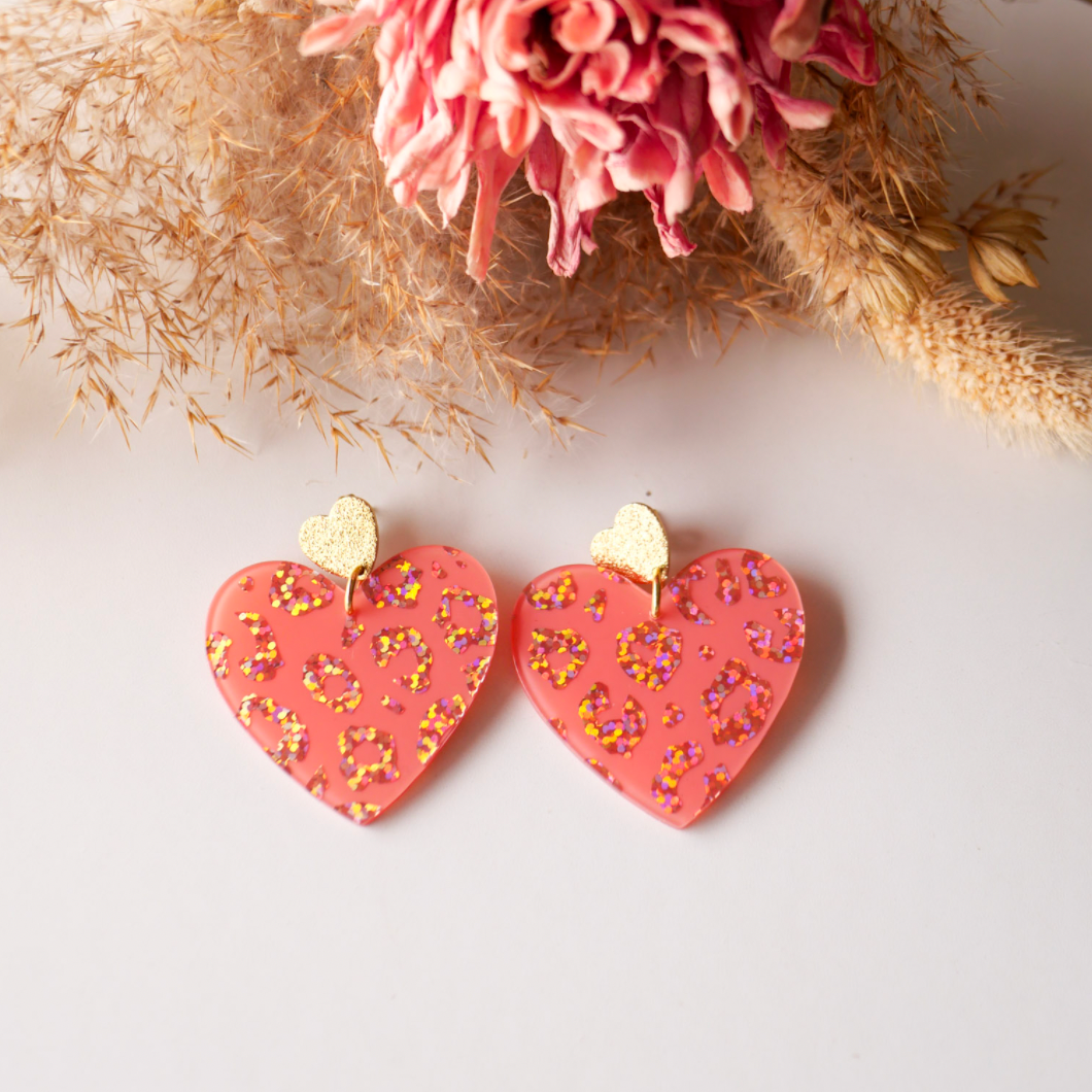 Boucles d’oreilles Maxi Maé: Rose Léopard