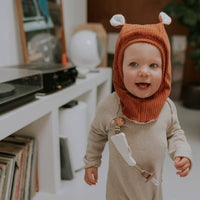 Cagoule velours paprika: T1: 2 - 4 ans