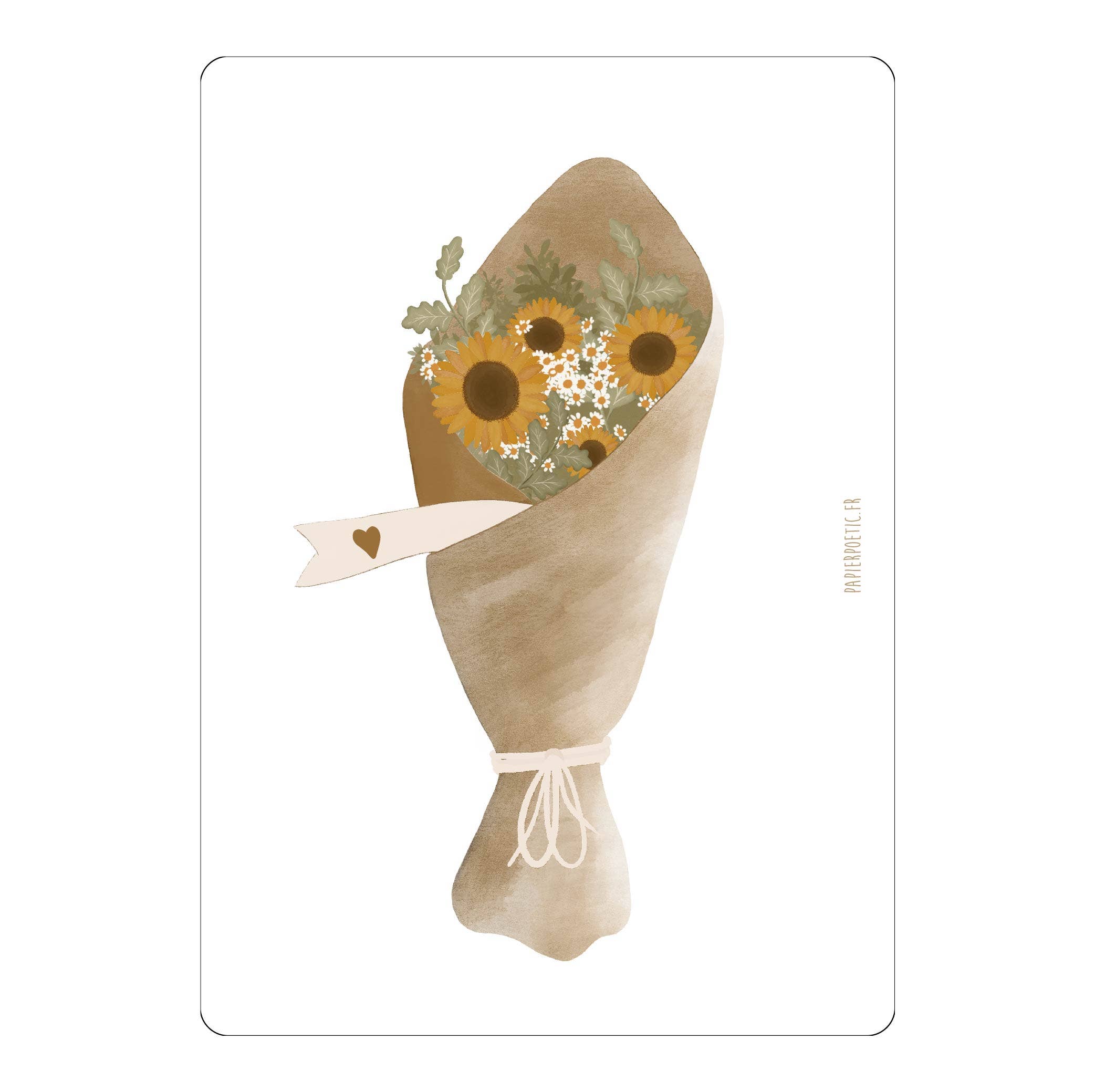 Carte "Bouquet" tournesols