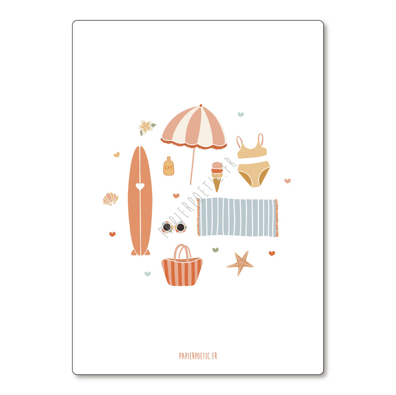 Carte/Card "A la plage"