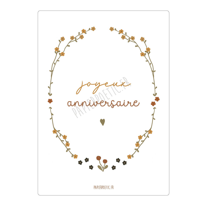 Carte "Joyeux Anniversaire Couronne"