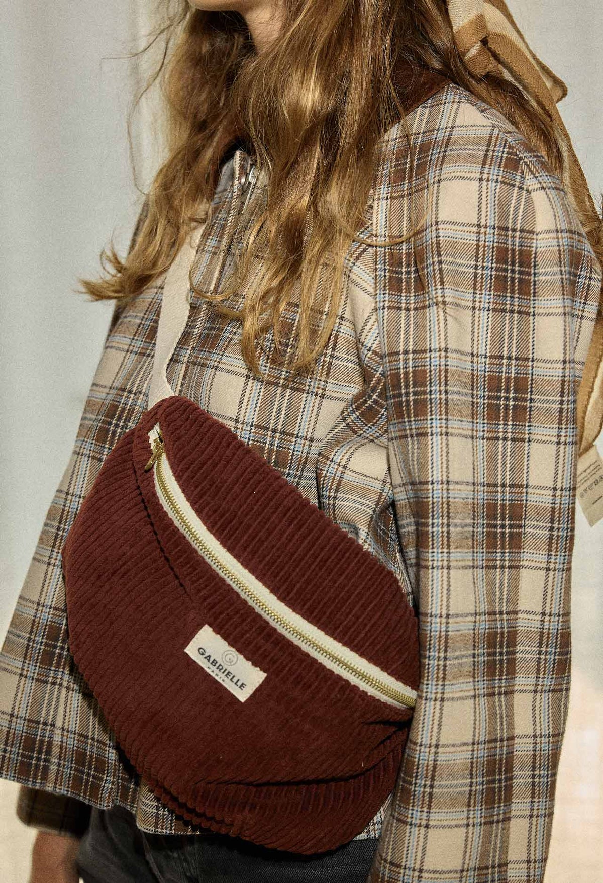 Sac banane en velours Jaspe