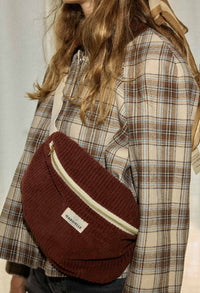 Sac banane en velours Jaspe