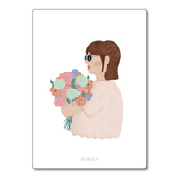 Carte Postale / Card "Fille aux fleurs"