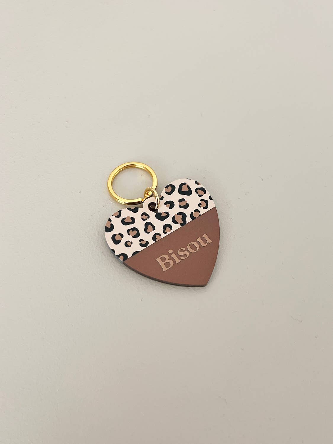 Porte-clé Coeur Léopard: Orange Marron