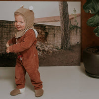 Cagoule velours taupe: T1 : 2 - 4 ans