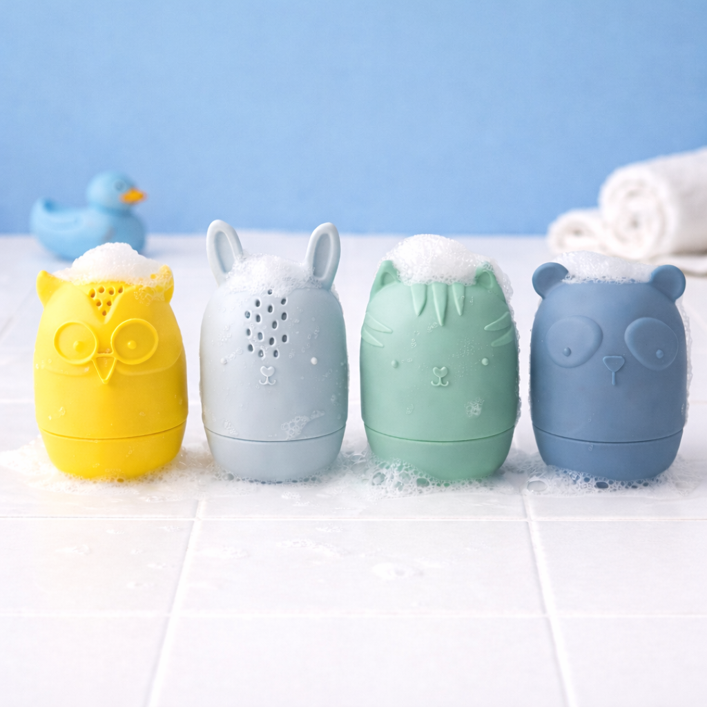 Jouets de Bain en silicone : Aspergeurs de bain 