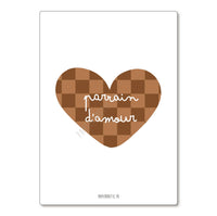 Carte Postale / Card "Cœur Parrain d'amour"