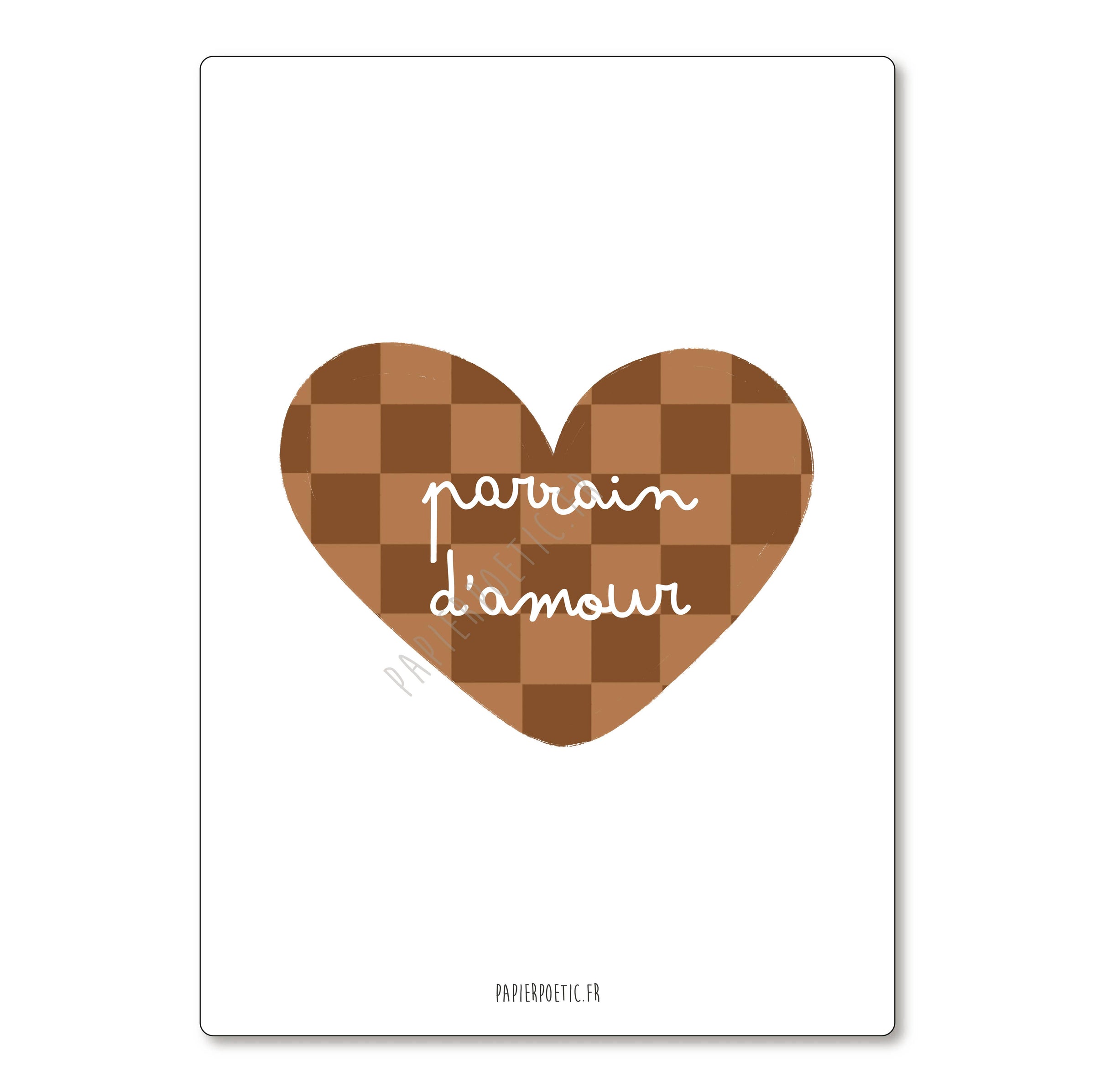 Carte Postale / Card "Cœur Parrain d'amour"