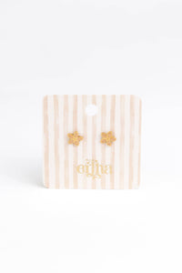 Boucles d'oreilles clous - Flora dorée