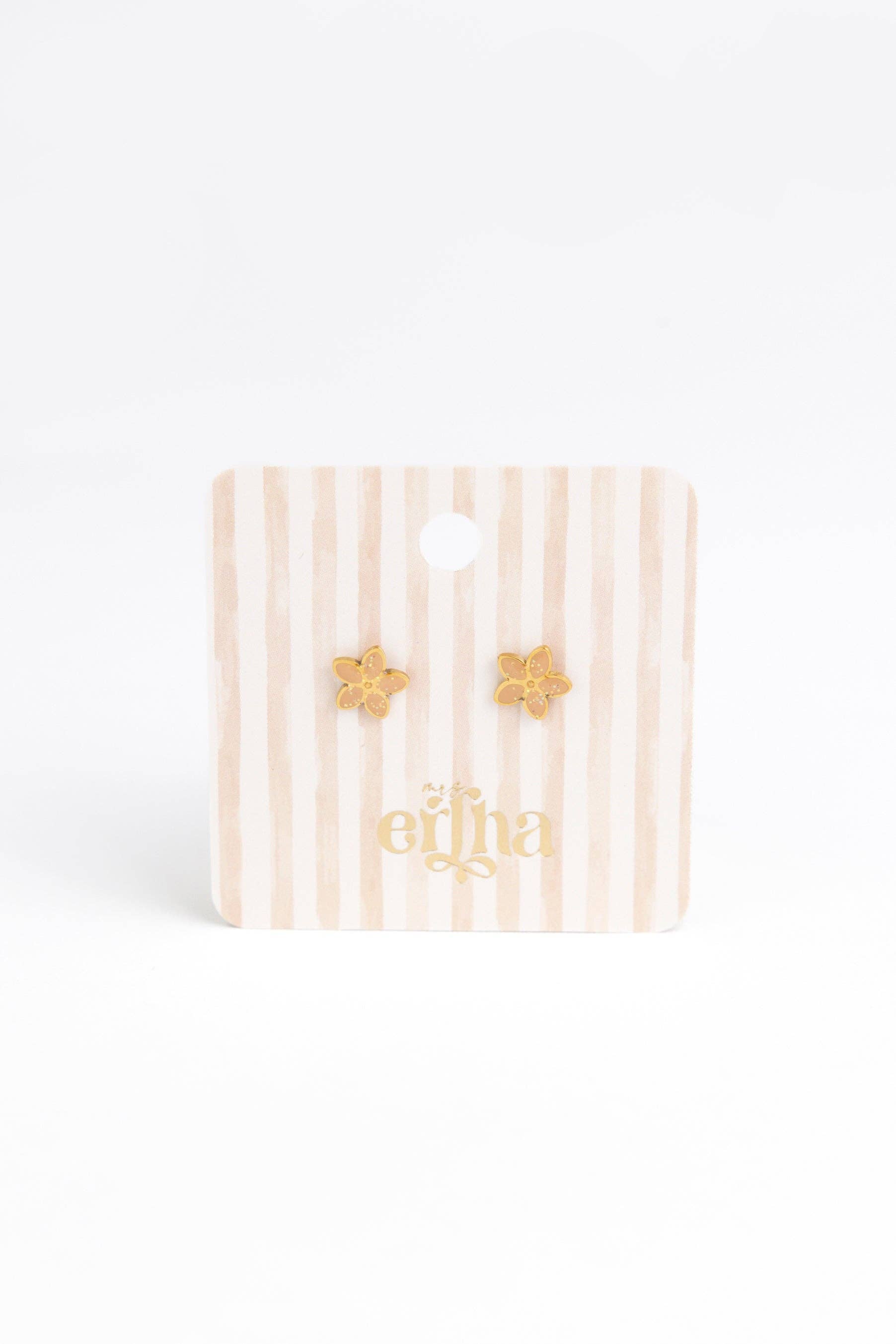Boucles d'oreilles clous - Flora dorée
