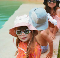 Chapeau Camper anti uv ourson rose