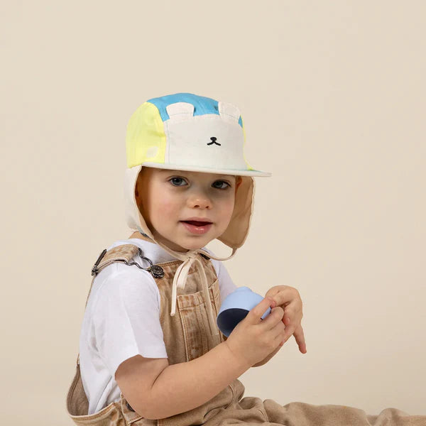 Casquette Camper anti-uv Ourson (bleu jaune vert)