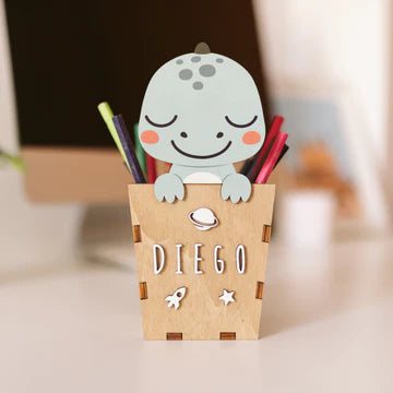 Porte crayon personnalisable - Dinosaure