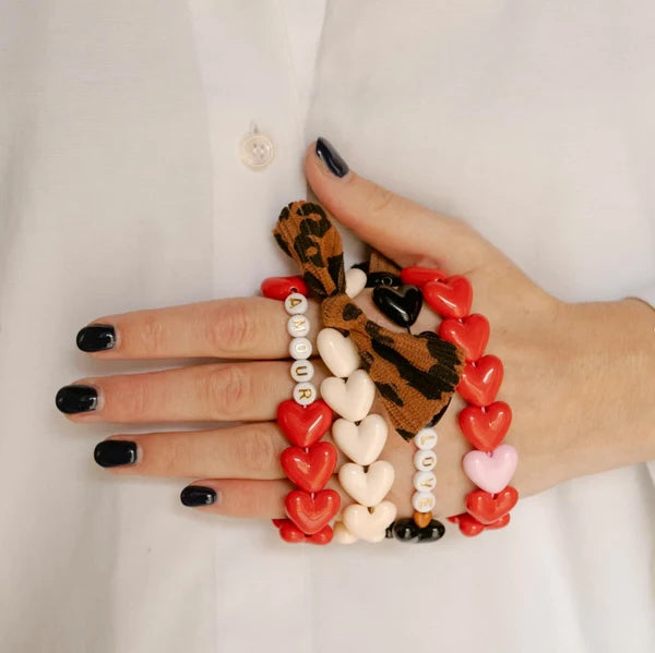 Bracelet GAGA - Beige, Noir, 🤎 & Maxi Noeud Léopard MAMIE