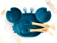 Set repas + couvert en forme de crabe