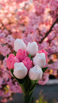 Bouquet parfumé 5 tulipes en cire parfumées