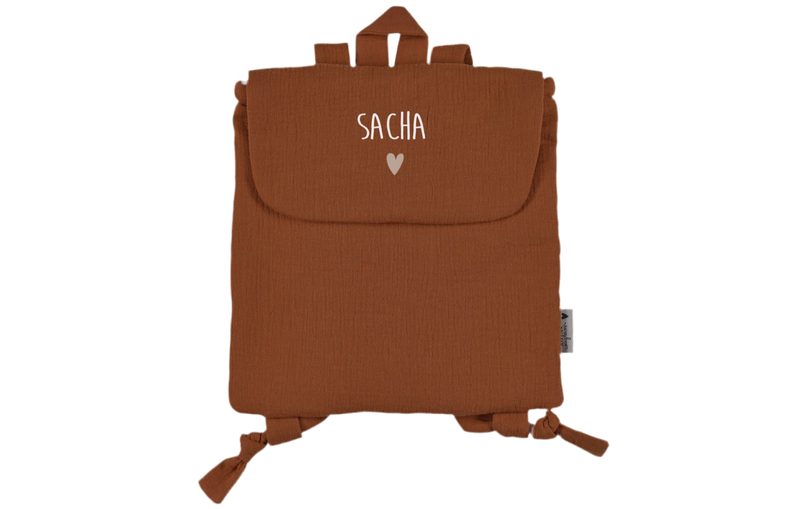 Sac à dos en gaze de coton caramel