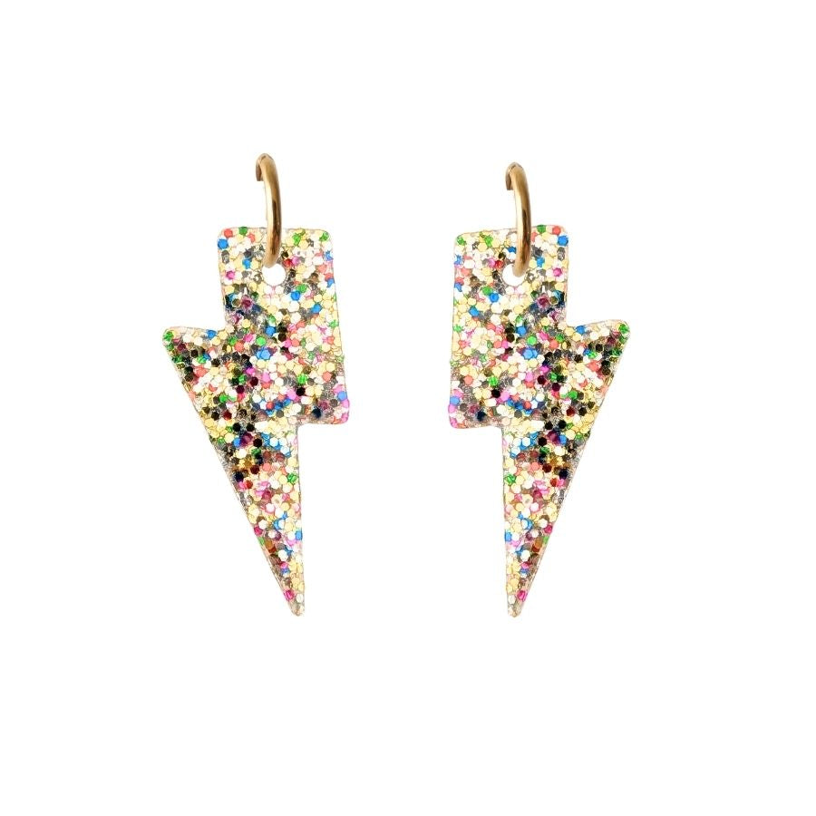 Créoles mini foudre Paillettes confettis