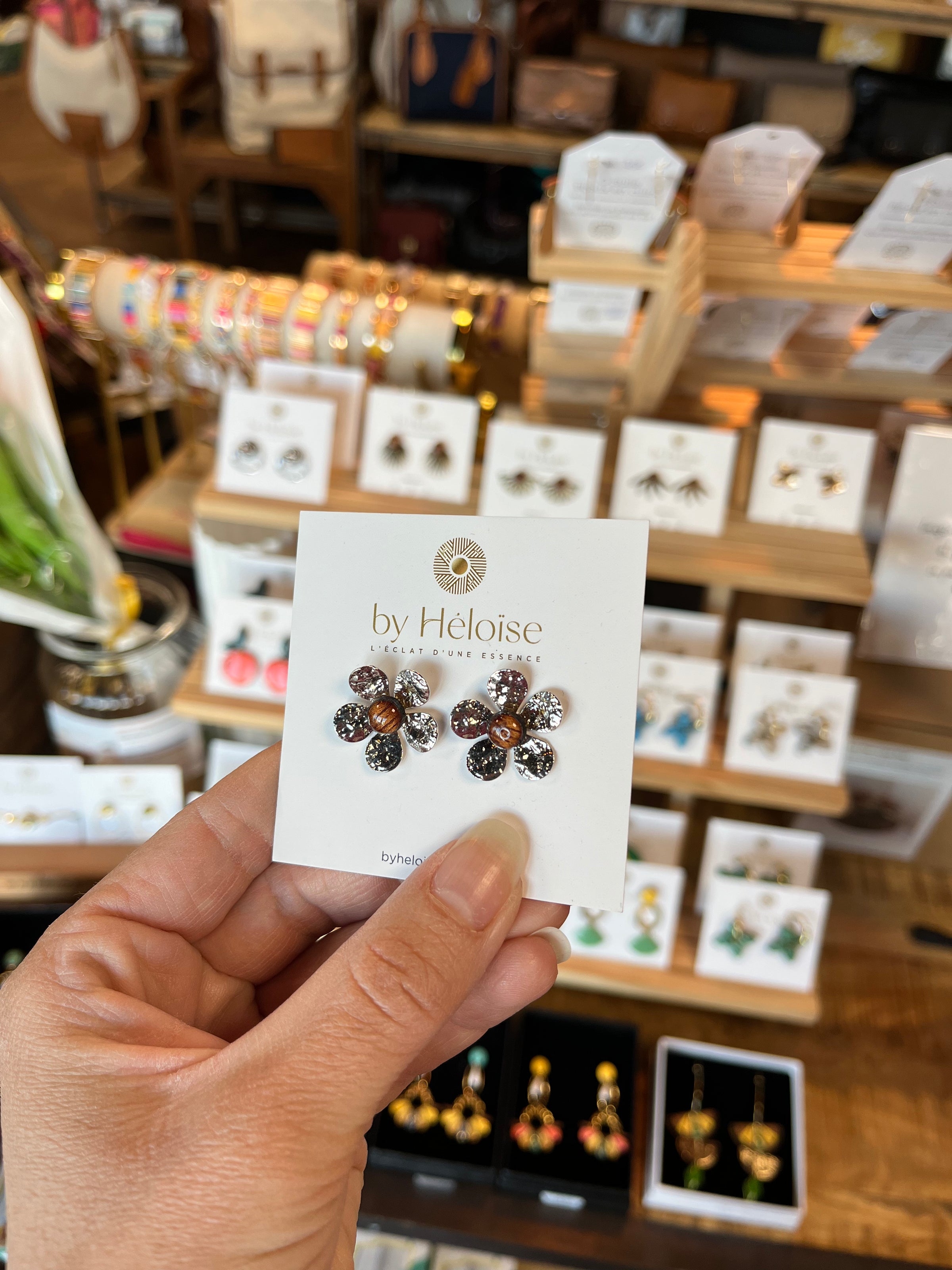 Puces Fleurs 2 en 1 argent