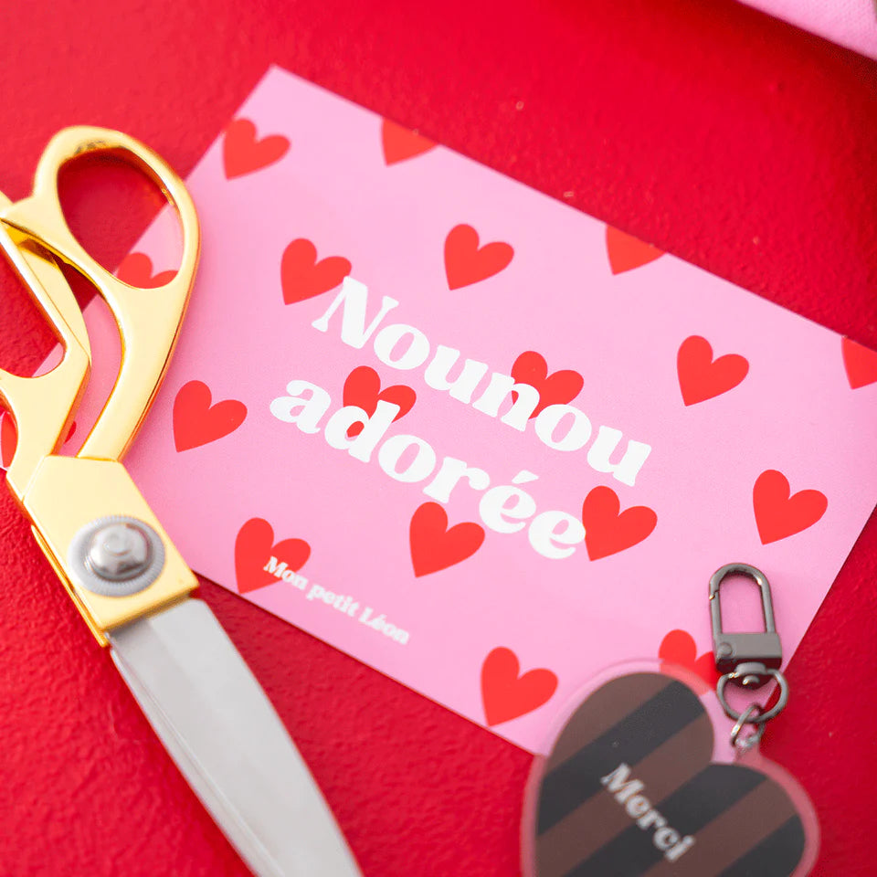 Carte Nounou adorée (cœur)