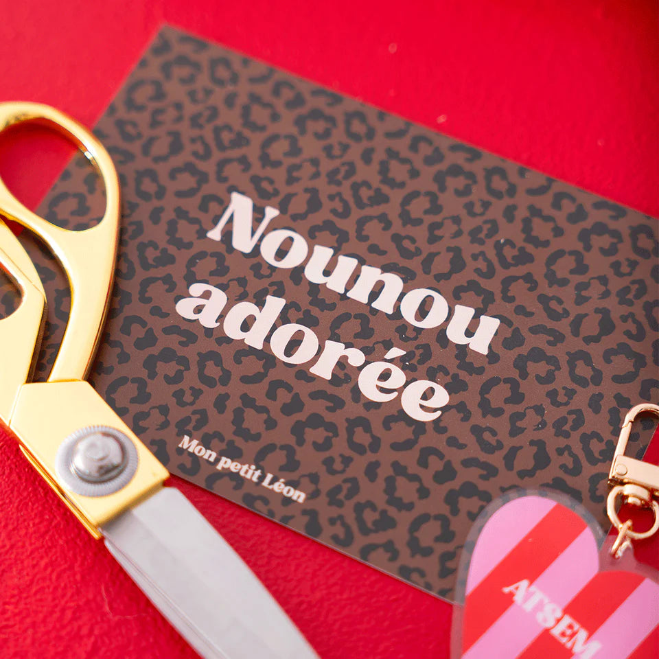 Carte Nounou adorée (léopard)