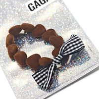 Bracelet GAGA - Only Maxi Velours Chocolat & Maxi Noeud Vichy