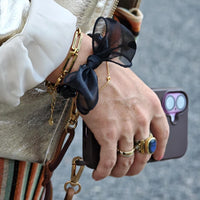 Bracelet GAGA - Only Noir & Maxi noeud Noir à Pois