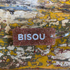 Porte-clés à paillettes Fuchsia / Or : BISOU