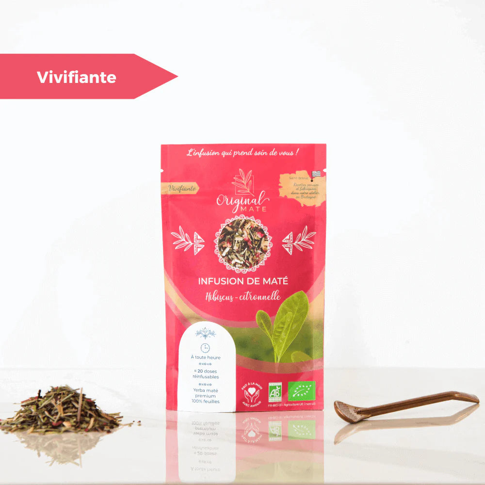 Infusion de maté bio Hibiscus- citronnelle