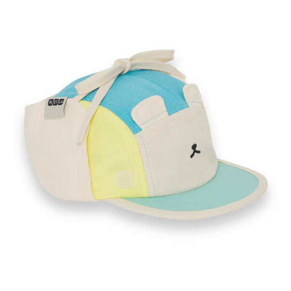 Casquette Camper anti-uv Ourson (bleu jaune vert)