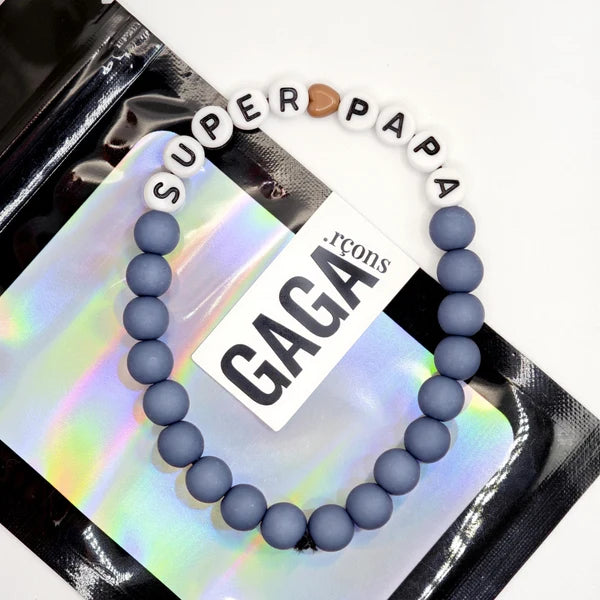 Bracelet GAGA HOMME- Bleu Jean, blanc & Mini 🤎