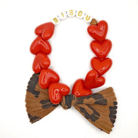Bracelet GAGA - Rouge & Noeud Léopard 🤎