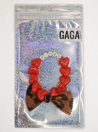 Bracelet GAGA - Rouge & Noeud Léopard 🤎