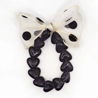 Bracelet GAGA - Only Noir & Maxi noeud Beige à Pois