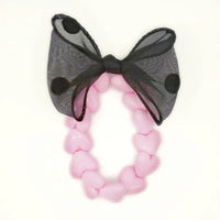 Bracelet GAGA - Only Rose & Maxi noeud Noir à Pois