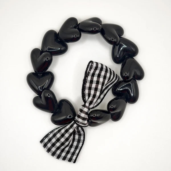 Bracelet GAGA - Only Noir & Noeud Vichy