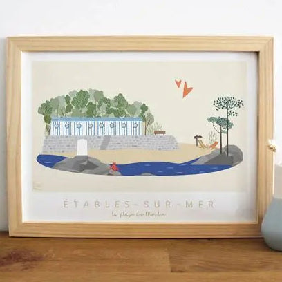 Illustration  Étables-Sur-Mer "la plage du moulin"