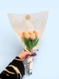 Bouquet parfumé 5 tulipes en cire parfumées