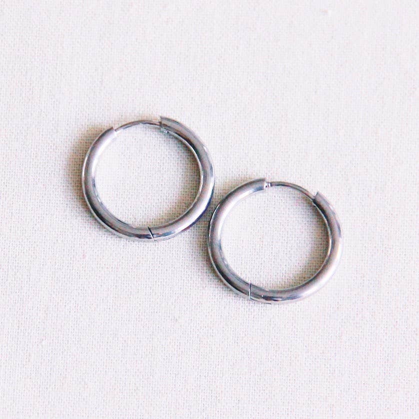Acier inoxydable Créoles 20 mm - Argent