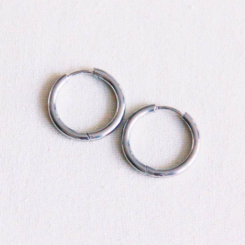 Acier inoxydable Créoles 20 mm - Argent