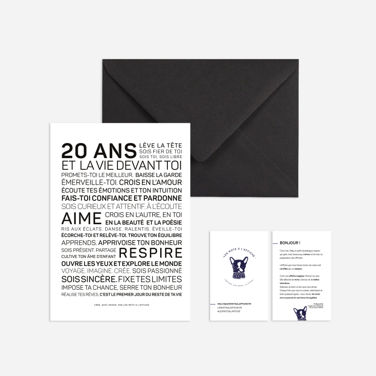 Affiche 20 ans: MINI A6 10.5 x 14.8 mm