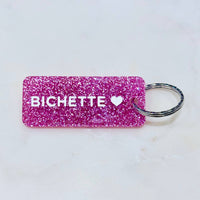 BICHETTE Porte-clés à paillettes Rose