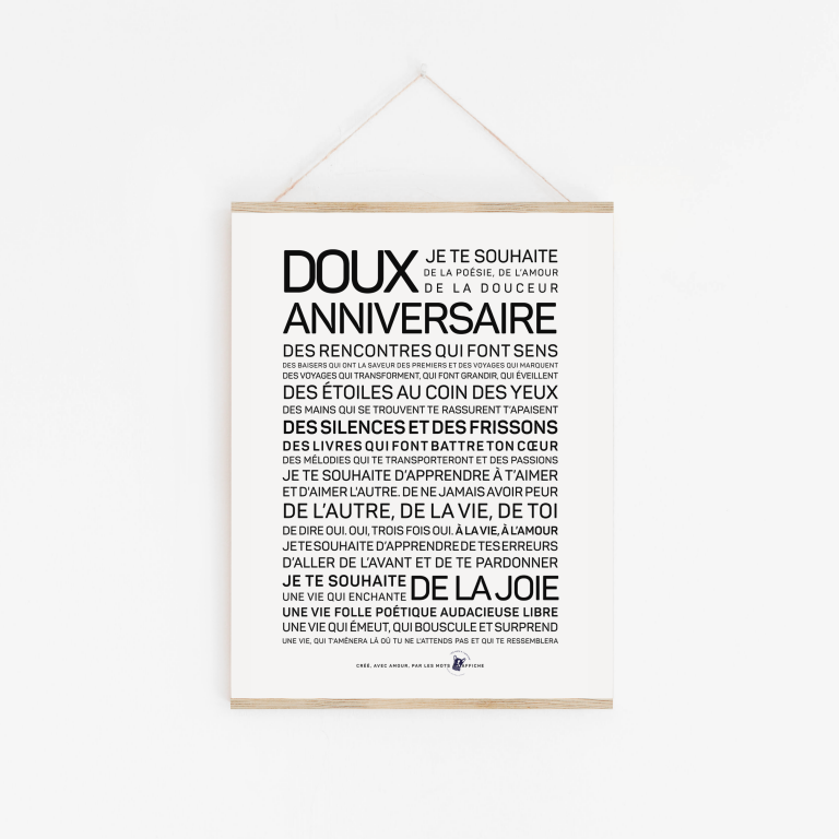 Doux anniversaire: MINI A6 10.5 x 14.8 mm
