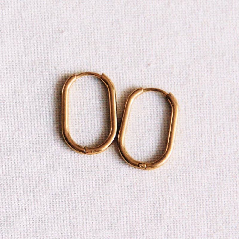 Créoles ovale en acier inoxydable 21 mm
